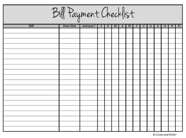 Keep track of due dates and never forget a payment again. Free printable!