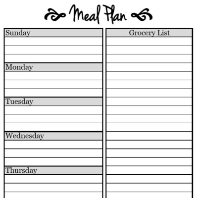 Meal Planning: Free Weekly Meal Planner Printable