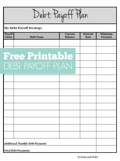 Debt Payoff Plan Printable