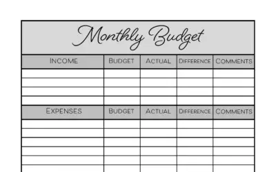 Free Monthly Budget Printable