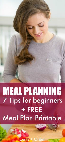 New to meal planning? Save money on food and grocery costs by using a meal plan. Great tips to get any beginner started with meal planning plus a FREE printable meal planner!