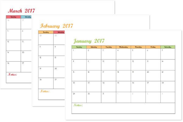 monthly budget calendar
